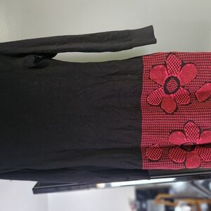 Chic Black and Red Floral Top